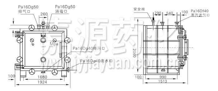 方形靜態(tài)真空干燥機結(jié)構示意圖